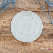 Talerz deserowy/śniadaniowy płytki Rustic 19 cm NIEBIESKI KERA piękny talerz deserowy/śniadaniowy elegancki talerz z formy ceramiczny błękitny