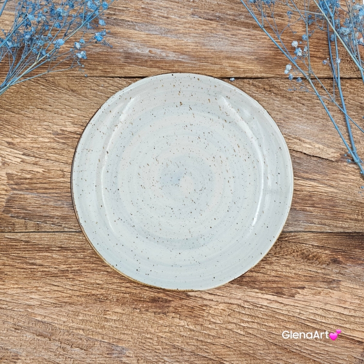 Talerz deserowy/śniadaniowy płytki Rustic 19 cm NIEBIESKI KERA piękny talerz deserowy/śniadaniowy elegancki talerz z formy ceramiczny błękitny