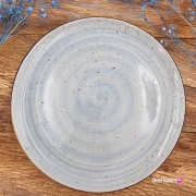 Talerz obiadowy płytki Rustic 27 cm NIEBIESKI KERA piękny talerz duży obiadowy elegancki talerz z formy ceramiczny niebieski do ciasta patera błękitny