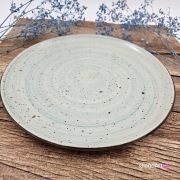 Talerz obiadowy płytki Rustic 27 cm SELEDYNOWY KERA piękny talerz duży obiadowy elegancki talerz z formy ceramiczny seledynowy patera do ciasta