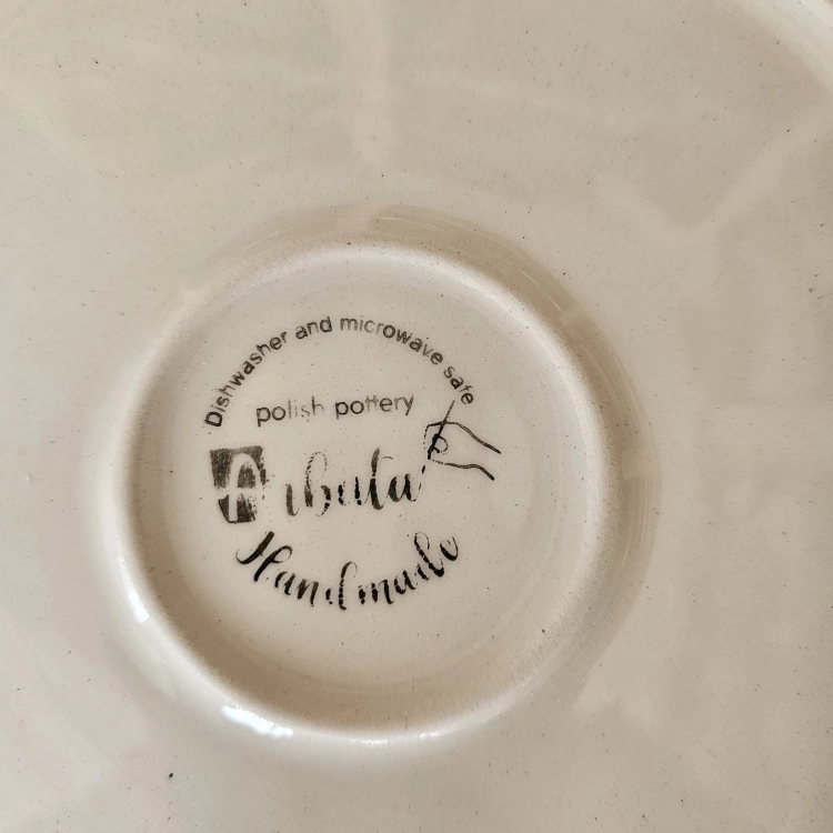 Talerz ceramiczny kaszubski obiadowy Ola KASZUBEK kaszubska ceramika ręcznie zdobiona Arbata