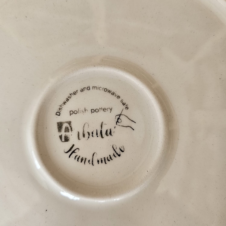 Talerz ceramiczny kaszubski śniadaniowy KASZUBEK kaszubska ceramika ręcznie zdobiona Arbata