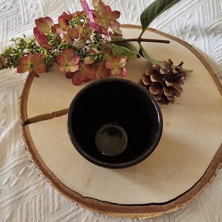 Czarka / szklanka duże espresso ceramiczne ręcznie malowane i toczone brązowa