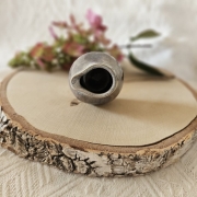 Mlecznik ceramiczny brązowo - niebieski rękodzieło ręczne toczony