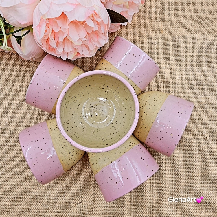 Czarka ceramiczna / duże espresso kubek bez ucha espresso nakrapiana różowa czarka espresso 180 ml