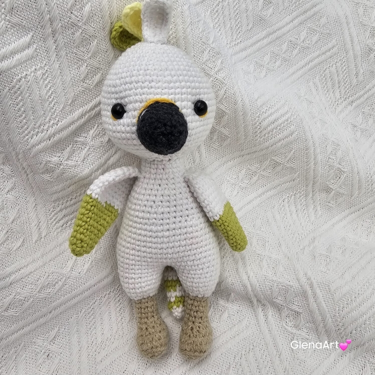 PAPUGA na szydełku papużka maskotka wykonana na szydełku śliczna maskotka papuga szydełko