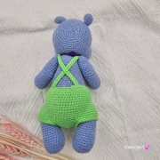 Hipopotam na szydełku hipcio fioletowy wykonany na szydełku rękodzieło hipcio na szydełku maskotka hipcio