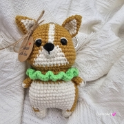 Pies Corgi na szydełku zawieszka brelok na szydełku rękodzieło maskotka do zaczepienia wykonane na szydełku piesek Corgi