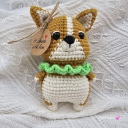 Pies Corgi na szydełku zawieszka brelok na szydełku rękodzieło maskotka do zaczepienia wykonane na szydełku piesek Corgi