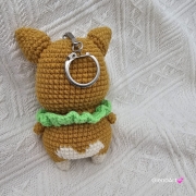 Pies Corgi na szydełku zawieszka brelok na szydełku rękodzieło maskotka do zaczepienia wykonane na szydełku piesek Corgi