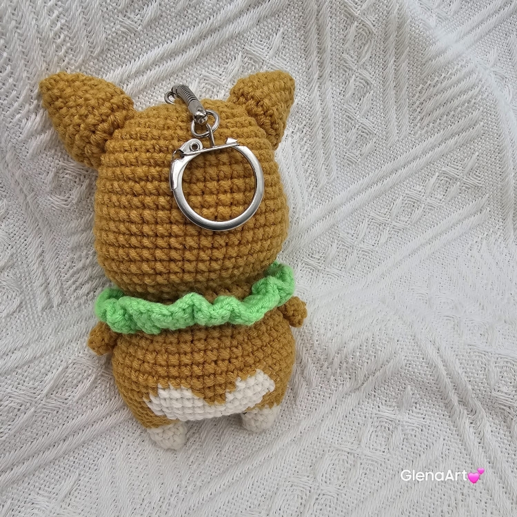 Pies Corgi na szydełku zawieszka brelok na szydełku rękodzieło maskotka do zaczepienia wykonane na szydełku piesek Corgi