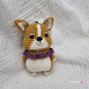 Pies Corgi na szydełku zawieszka brelok na szydełku rękodzieło maskotka do zaczepienia wykonane na szydełku piesek Corgi