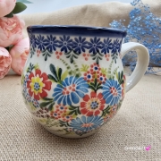Kubek ceramiczny ręcznie malowany Bell Kolekcja FOLK Tułowice 350 ml piękny kubek ze zdobieniem