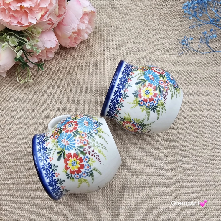 Kubek ceramiczny ręcznie malowany Bell Kolekcja FOLK Tułowice 350 ml piękny kubek ze zdobieniem