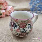 Kubek ceramiczny ręcznie malowany Bell Kolekcja ROSE Tułowice 350 ml piękny kubek ze zdobieniem ręcznie malowany