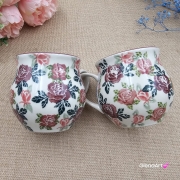 Kubek ceramiczny ręcznie malowany Bell Kolekcja ROSE Tułowice 350 ml piękny kubek ze zdobieniem ręcznie malowany