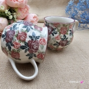 Kubek ceramiczny ręcznie malowany Bell Kolekcja ROSE Tułowice 350 ml piękny kubek ze zdobieniem ręcznie malowany