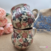 Kubek ceramiczny ręcznie malowany Bell Kolekcja ROSE Tułowice 350 ml piękny kubek ze zdobieniem ręcznie malowany