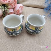 Kubek ceramiczny ręcznie malowany Bell Kolekcja GOLDEN BLOOM Tułowice 350 ml piękny kubek ze zdobieniem ręcznie malowany