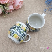 Kubek ceramiczny ręcznie malowany Bell Kolekcja GOLDEN BLOOM Tułowice 350 ml piękny kubek ze zdobieniem ręcznie malowany