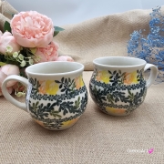 Kubek ceramiczny ręcznie malowany Bell Kolekcja GOLDEN BLOOM Tułowice 350 ml piękny kubek ze zdobieniem ręcznie malowany