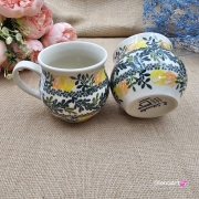 Kubek ceramiczny ręcznie malowany Bell Kolekcja GOLDEN BLOOM Tułowice 350 ml piękny kubek ze zdobieniem ręcznie malowany