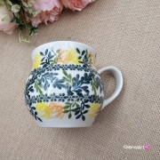 Kubek ceramiczny ręcznie malowany Bell Kolekcja GOLDEN BLOOM Tułowice 350 ml piękny kubek ze zdobieniem ręcznie malowany