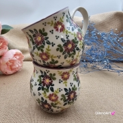 Kubek ceramiczny ręcznie malowany Bell Kolekcja VELVET Tułowice 350 ml piękny kubek ze zdobieniem ręcznie malowany motyw kwiatowy kubek kwiaty