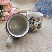 Kubek ceramiczny ręcznie malowany Bell Kolekcja VELVET Tułowice 350 ml piękny kubek ze zdobieniem ręcznie malowany motyw kwiatowy kubek kwiaty