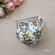 Kubek ceramiczny ręcznie malowany Bell Kolekcja VELVET Tułowice 350 ml piękny kubek ze zdobieniem ręcznie malowany motyw kwiatowy kubek kwiaty