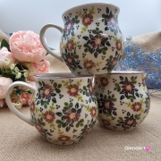 Kubek ceramiczny ręcznie malowany Bell Kolekcja VELVET Tułowice 350 ml piękny kubek ze zdobieniem ręcznie malowany motyw kwiatowy kubek kwiaty