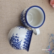 Kubek ceramiczny ręcznie malowany Bell Kolekcja CLASSIC KOBALT Tułowice 350 ml piękny kubek ze zdobieniem ręcznie malowany motyw kwiatowy kubek kobaltowy klasyk