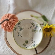 Miska ceramiczna niebieskie kwiatki mała rękodzieło ręcznie toczona