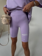 Spodenki - kolarki krótkie legginsy LA MANUEL BURST Lila kolarki fioletowe/lila z napisem krótkie legginsy Lamanuel