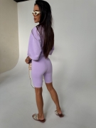 Spodenki - kolarki krótkie legginsy LA MANUEL BURST Lila kolarki fioletowe/lila z napisem krótkie legginsy Lamanuel