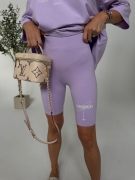 Spodenki - kolarki krótkie legginsy LA MANUEL BURST Lila kolarki fioletowe/lila z napisem krótkie legginsy Lamanuel