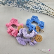 GUMKA do włosów na szydełku rękodzieło SCRUNCHIE szydełkowa gumka do włosów kolorowa