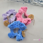GUMKA do włosów na szydełku rękodzieło SCRUNCHIE szydełkowa gumka do włosów kolorowa