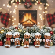 Zawieszka pierniczek świąteczna ludzik pierniczek z filcu 100 % rękodzieło bombka na choinkę z filcu ozdoba świąteczna na choinkę zawieszka piernik