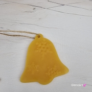 Zawieszka na choinkę dzwonek z wosku pszczelego 100 % naturalna na jutowym sznurku naturalna zawieszka na choinkę dzwonek miodowy woskowa zawieszka wosk pszczeli zawieszka naturalna