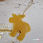 Zawieszka na choinkę z wosku pszczelego 100 % naturalna - renifer na jutowym sznurku naturalna zawieszka na choinkę renifer miodowy woskowa zawieszka renifer wosk pszczeli zawieszka naturalna