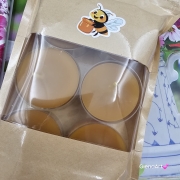 Tealighty wosk pszczeli pogrzewacz tealight z wosku pszczelego naturalna świeca z 100 % wosku pszczelego 3,5 h palenia tealight wosk pszczeli naturalny bez chemii pachnące miodkiem naturalne świeczki 6 szt. opakowanie koperta z okienkiem