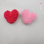 Serduszko jasnoróżowe lub czerwone na szydełku wykonane na szydełku śliczne malutkie serce różowe szydełko