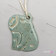 Zawieszka Kapibara seledynowa ozdoba na sznurku Kapibara ceramiczna zawieszka duża Kapibara