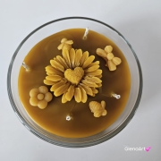 Świeca świeczka w szkle z wosku pszczelego wosk pszczeli w grubym szkle naturalna świeca z 100 % wosku pszczelego naturalny bez chemii pachnąca miodkiem naturalna świeczka pszczela pachnąca miodem