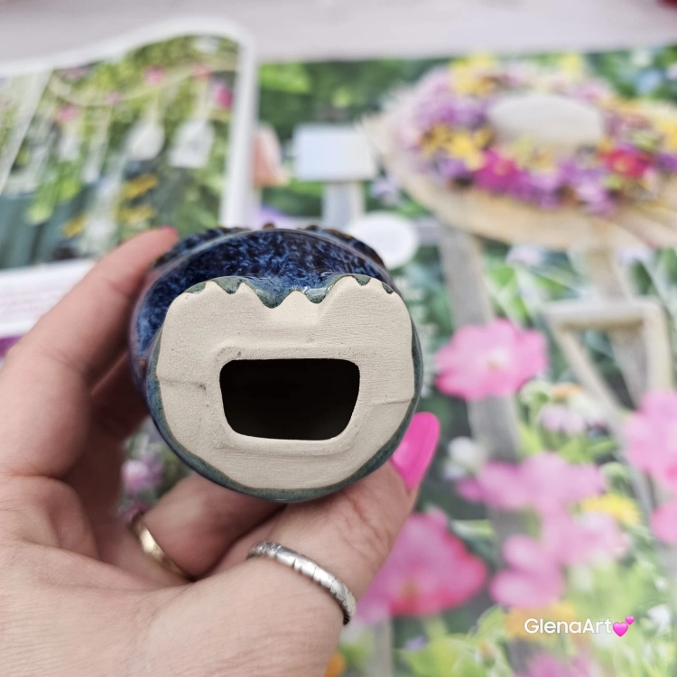 Kubek czeski błękitna chmurka ceramiczny Glena Art beczułka jasnoniebieska kubek z uszkiem do kawy herbaty ulubiony kubek ceramiczny ceramika 250 ml