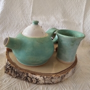 Szklanka ceramiczna zielona duże espresso kubek espresso rękodzieło ręcznie toczone