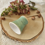 Szklanka ceramiczna zielona espresso ręcznie toczona kaszubska ceramika