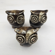Sowa ceramiczna figurka sowy ręcznie robiona w pięknych nocnych barwach figurka na stół lub gdzie chcesz w ciemnych kolorach