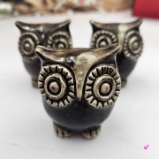 Sowa ceramiczna figurka sowy ręcznie robiona w pięknych nocnych barwach figurka na stół lub gdzie chcesz w ciemnych kolorach